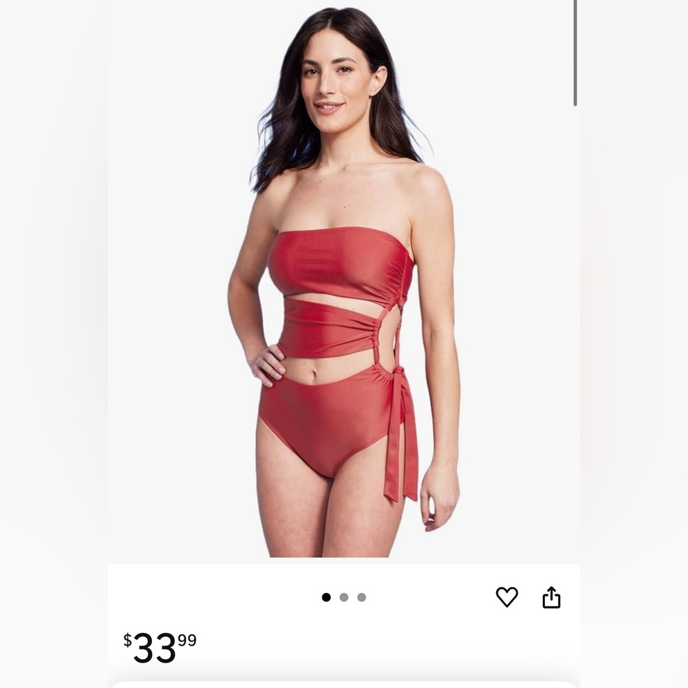 Shade & Shore Red One Piece Swimsuit